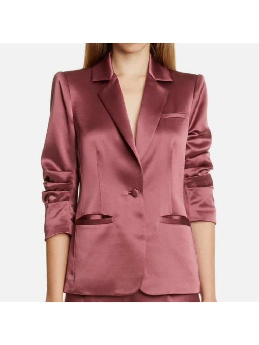 Cinq à Sept Khloe Satin Blazer in Nocturne Sz 2 Quiet Luxury